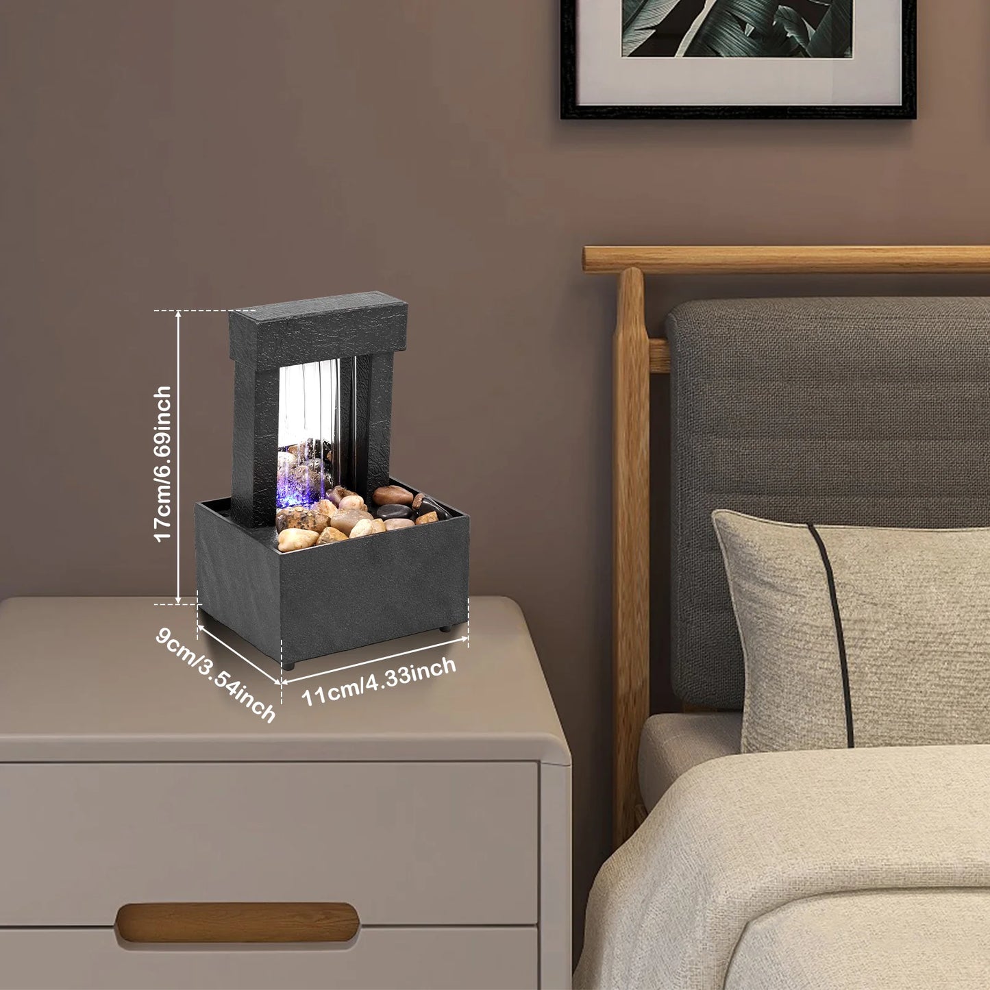 Indoor LED waterfall fountain