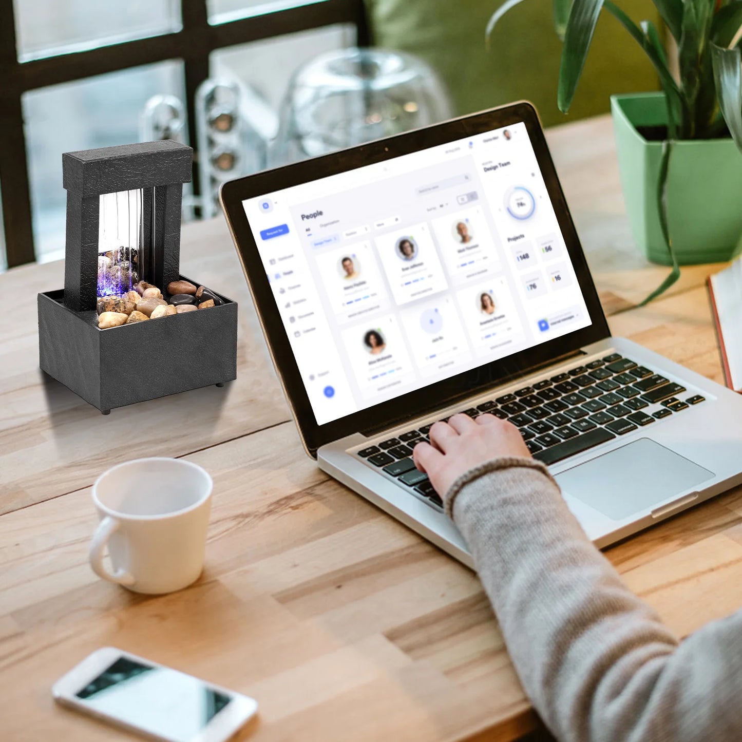 Indoor LED waterfall fountain