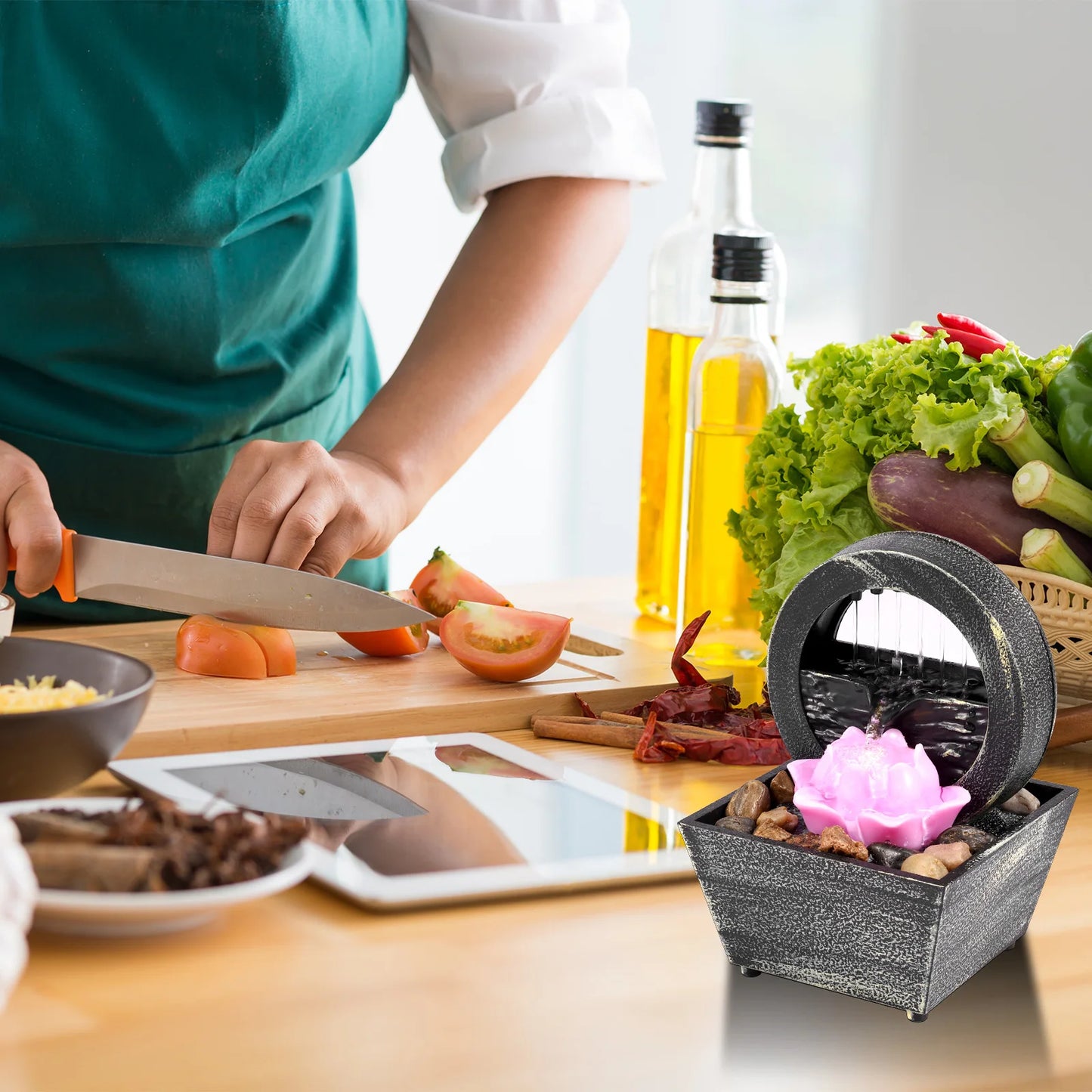 Indoor LED waterfall fountain